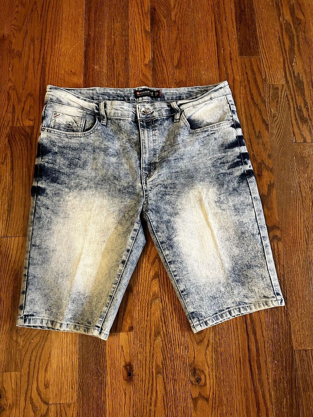 Southpole Men’s Denim Shorts Size 34 Slim Acid Wash Y2K